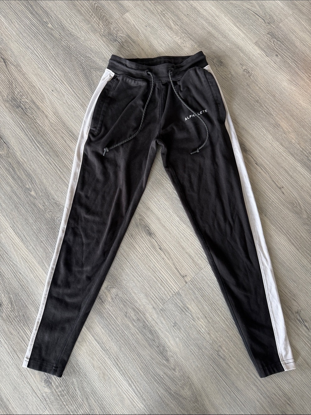 Alphalete Black Joggers with White Side Panels size XS
